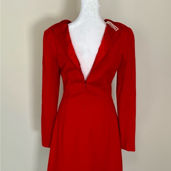 VTG ~ Peggy Jennings ~ Couture Red Dress with Lace - Picture 6 of 9